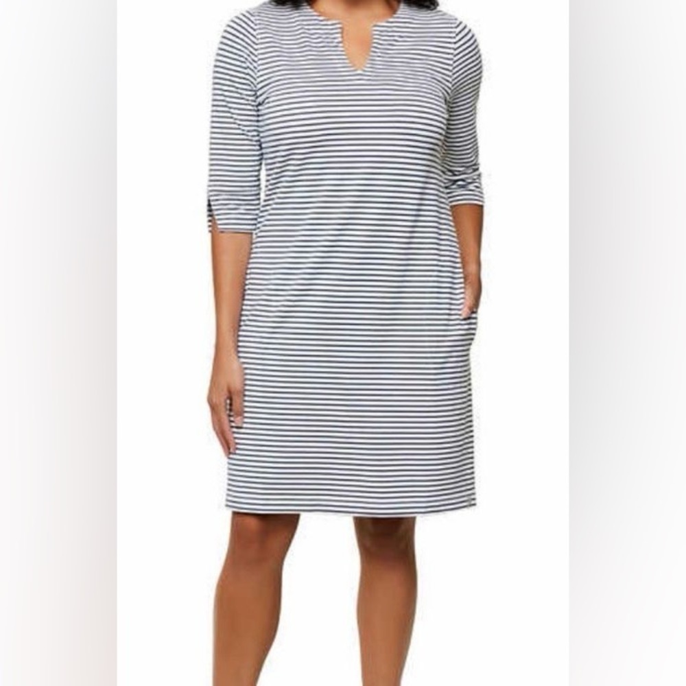 Hang Ten white and navy Striped Dress size L
